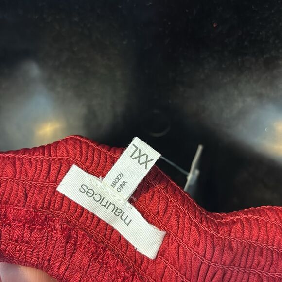 Maurice’s women’s xxl red floral jacquard midi dress smock balloon sleeve - Picture 5 of 9